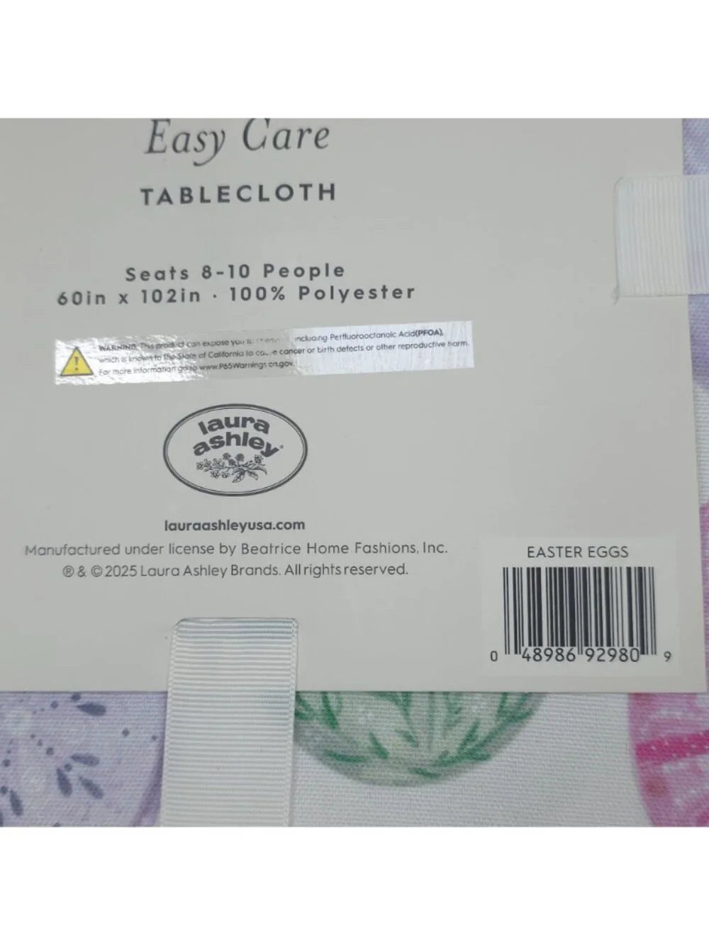 Laura Ashley Easter Eggs Easy Care Tablecloth 60